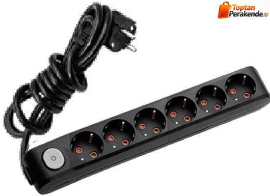 Viko Multi-Let Siyah Altılı Grup Priz Anahtarlı Topraklı Ups 2 Metre (Çocuk Korumalı) 90139602